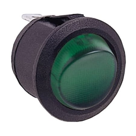 Arcoelectric Rocker Switch, Spdt, Latched, Solder Terminal, Round Type Actuator, Panel Mount R13112DBB-730W